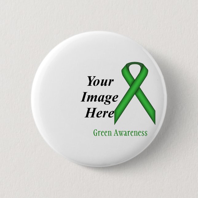Green Standard Ribbon by Kenneth Yoncich 2 Inch Round Button (Front)
