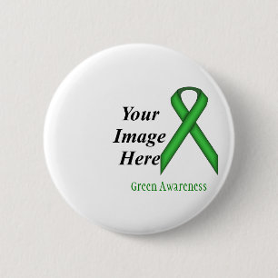 Green Standard Ribbon by Kenneth Yoncich 2 Inch Round Button
