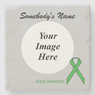 Green Standard Ribbon by Kenneth Yoncich Stone Coaster