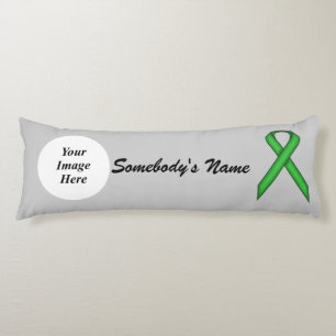 Green Standard Ribbon Template by Kenneth Yoncich Body Pillow