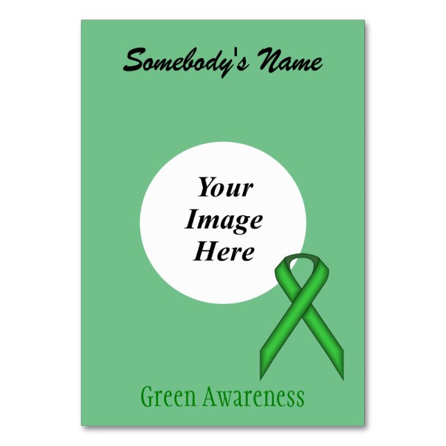 Green Standard Ribbon Template by Kenneth Yoncich Table Number (Front)