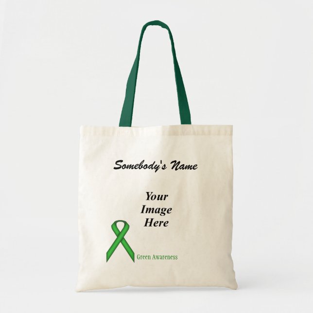Green Standard Ribbon Template by Kenneth Yoncich Tote Bag (Front)