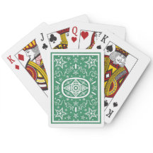 Green Star Back Bicycle Cards