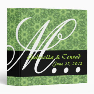 Green Star Flowers Monogram Wedding Planner G35 Binder