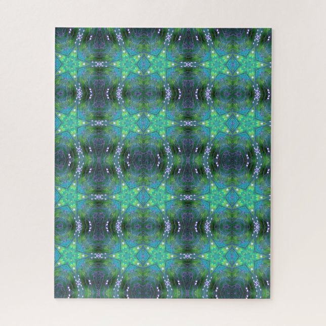 Green star geometric 520 piece jigsaw puzzle (Vertical)