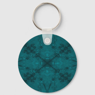 Green star kaleidoscope pattern keychain