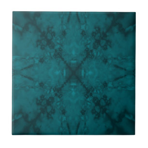 Green star kaleidoscope pattern tile