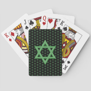 Green Star of David Seamless Playing Cards