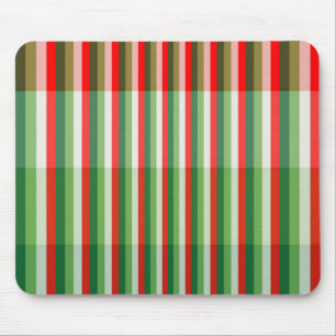 Green, Star White and Red Stipe Overlay Pattern Mouse Pad