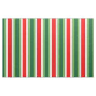 Green, Star White And Red Vertical Colour Blocks Fabric