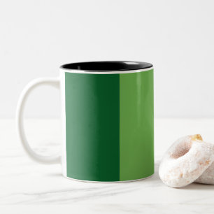 Green, Star White And Red Vertical Colour Blocks Two-Tone Coffee Mug
