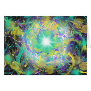Green Starburst Coloré Funky Psychedelic Art