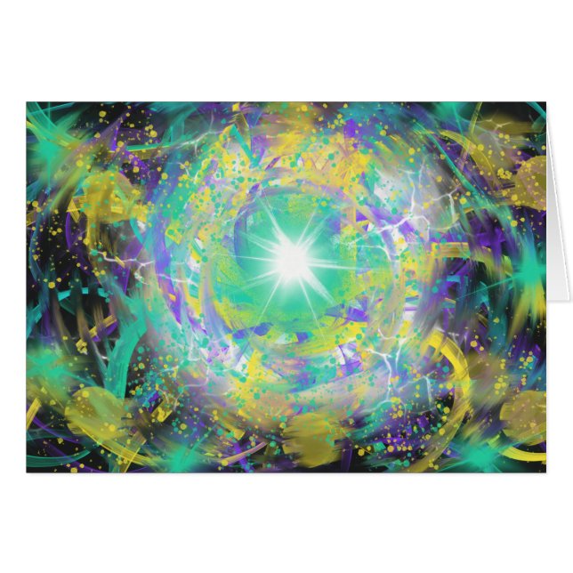 Green Starburst Coloré Funky Psychedelic Art (Devant horizontal)