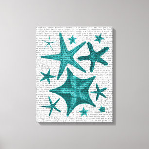 Green Starfish Collection Canvas Print