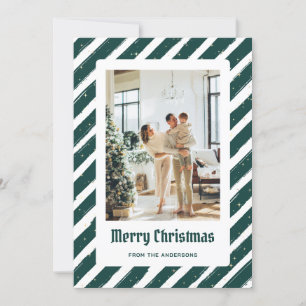 Green Starry Photo Merry Christmas Card