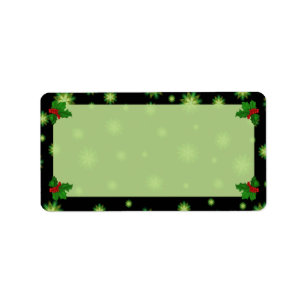 Green Stars Fantasy Chritmas Address Labels