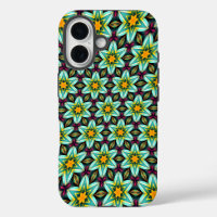 Green Stars Floral Pattern