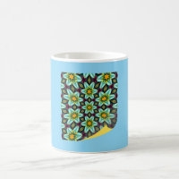 Green Stars Floral Pattern