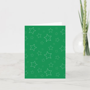 Green Stars Folded Note Card