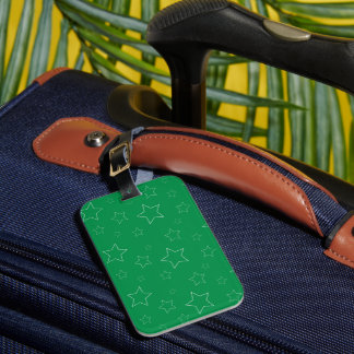 Green Stars Luggage Tag