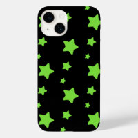 Green stars on black pattern