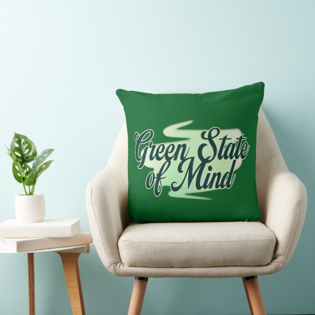 Green State of Mind St Patrick’s Day - almofada Throw Pillow (Chair)
