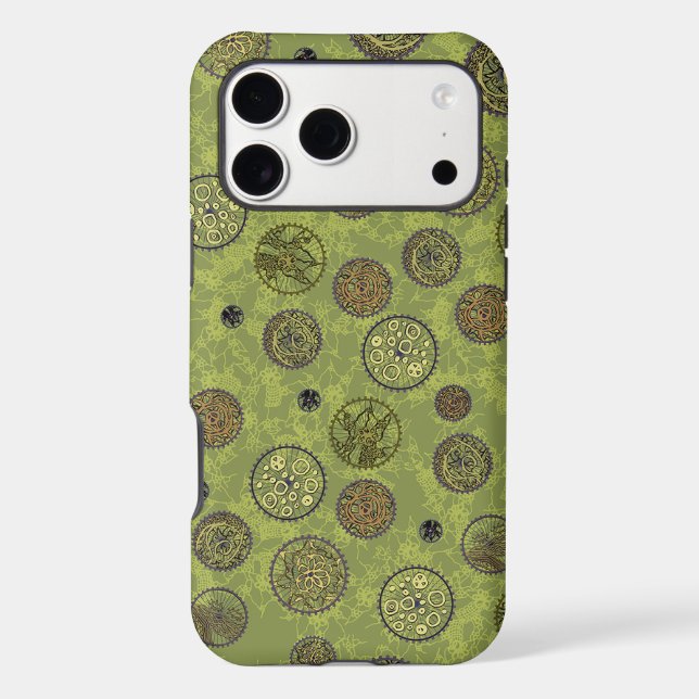 Green Steampunk Gear Medallions (Back)
