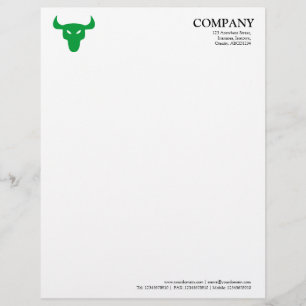 Green Steer Symbol - White Letterhead