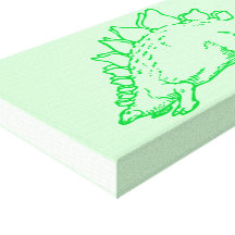 Green Stegosaurus Gallery Wrapped Canvas