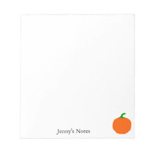 Green Stem Orange Pumpkin Notepad