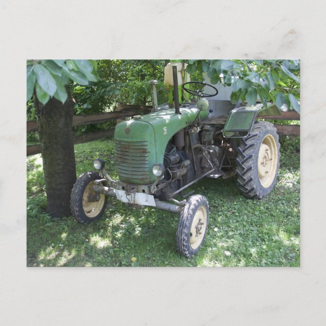 Green Steyr Tractor 80A Postcard (Front)