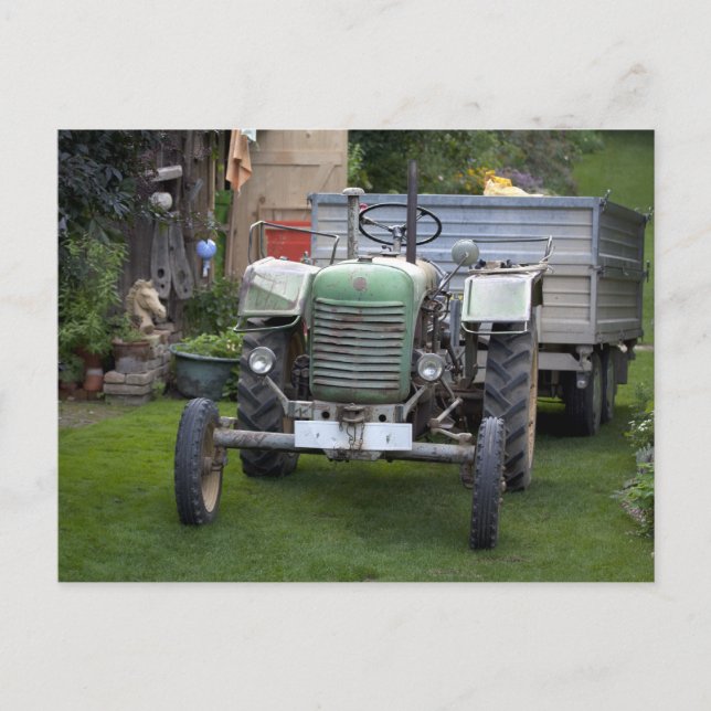 Green Steyr Tractor 80A Postcard (Front)