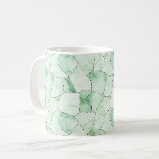 Green Stitches Coffee Mug (Front Left)