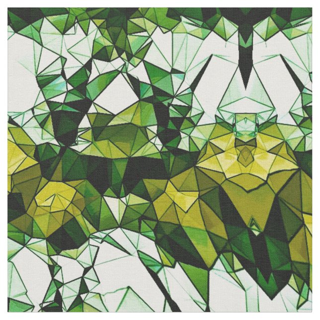 Green Stone Mosaic Patterned Fabric (Close Up)