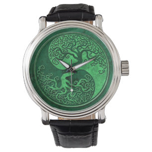 Green Stone Yin Yang Tree Watch