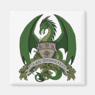 Green Stonefire Dragons Crest Magnet