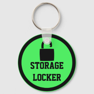 Green Storage Space Locker Keychain