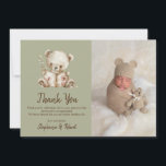 Green Storybook Bear Photo Baby Shower Thank You Card<br><div class="desc">Storytime Bear Photo Baby Shower Design. The templates are set up and ready for you to customize and personalize with your party details. If you would like to change the font's colour or style, please click the customize further button at the end of the template. We sell matching stationery and...</div>