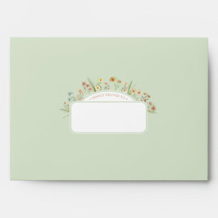 Green Storybook Woodland Baby Shower Wildflower Envelope