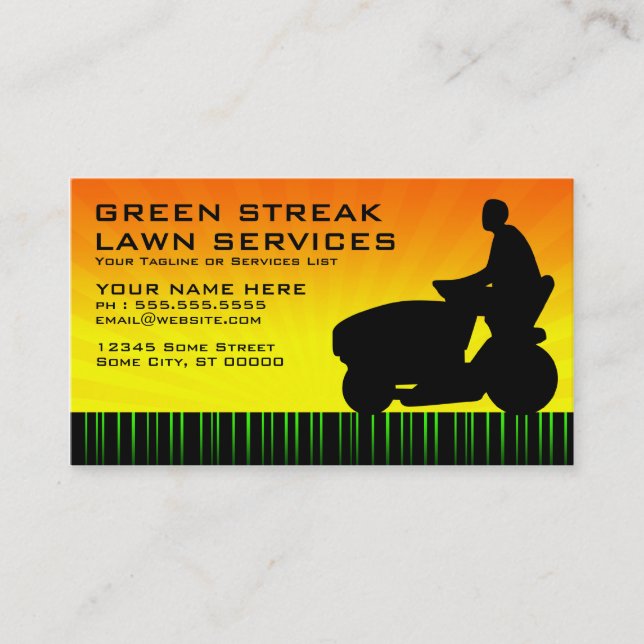 green streak lawn services business card (Front)