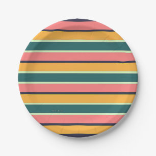 GREEN STRIP MIX PAPER PLATE