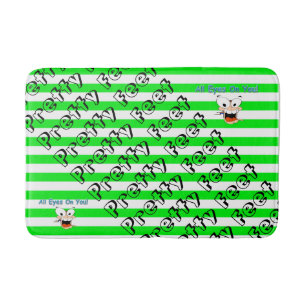 Green Stripe All Eyes on You Bathroom Bath Mat