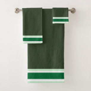 Green Stripe Bath Towel Set