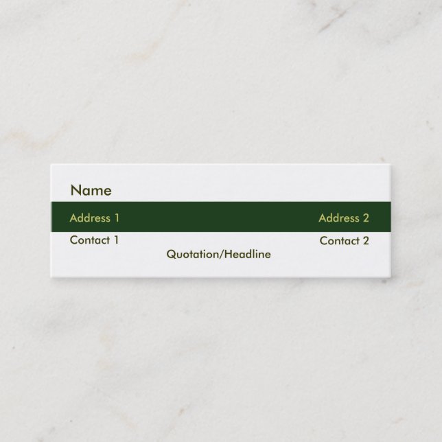 Green Stripe Business Card (Front)
