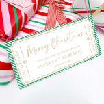 Green Stripe Christmas Gift Voucher Card<br><div class="desc">This Christmas gift voucher design features a stripe design. The "Merry Christmas" heading is an image that cannot be edited. All of the other text is fully editable. For more advanced customization of this design, simply select the "Customize It" button above.</div>