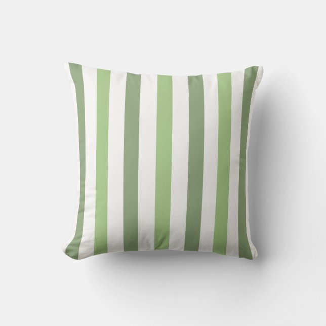 Green Stripe Front & Back Pillow (Front)