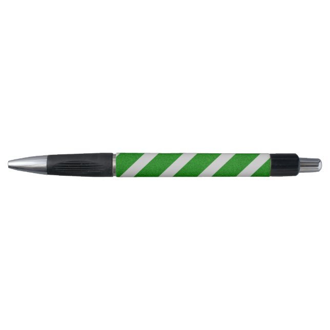 Green Stripe Glitter Pen (Front)