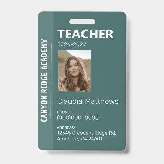 Green Stripe Homeschool Educator ID Badge