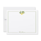 Green Stripe Lemon Branch Personalized Stationery