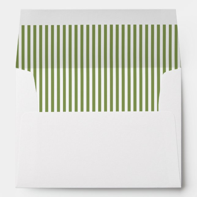 Green Stripe Lemon Branch Personalized Stationery Envelope (Back (Bottom))